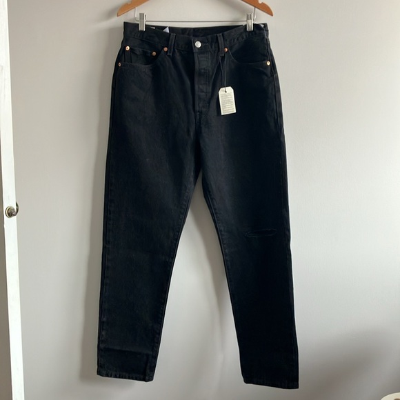 Premium Levi’s 501 black tapered slim jeans New button fly - Picture 5 of 13